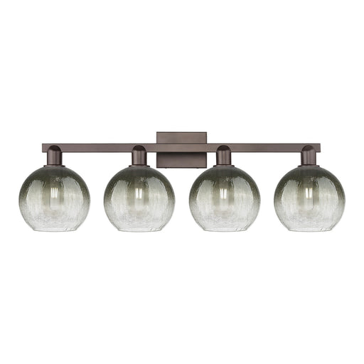 Innovations Brookhaven Globe 35in 4-Light Bath Vanity Light | Industrial Oil Rubbed Bronze and Slate Glass | Bathroom Vanity | Model 716-4W-OB-G483-8SL