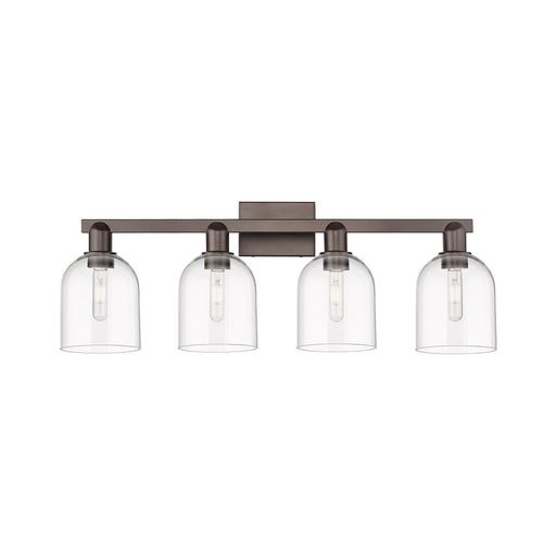 Innovations Bella 33in 4-Light Bath Vanity Light | Industrial Oil Rubbed Bronze Steel and Clear Glass | Bathroom Vanity | Model 716-4W-OB-G558-6CL