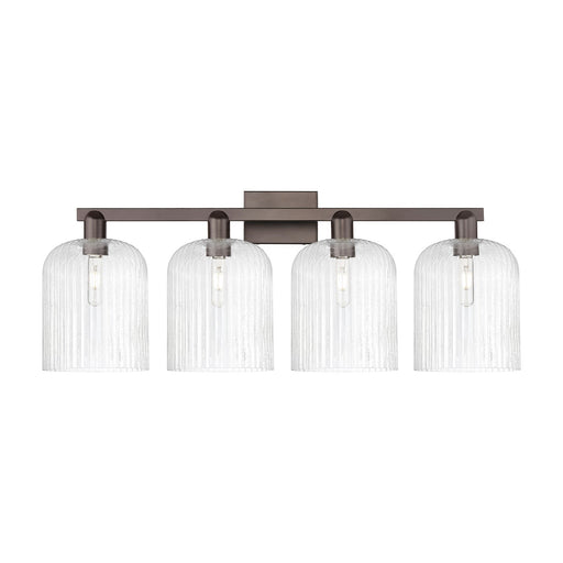 Innovations Bridal Veil 35in 4-Light Bath Vanity Light | Industrial Oil Rubbed Bronze Steel and Seedy Glass | Damp Rated | Model 716-4W-OB-G559-8SDY