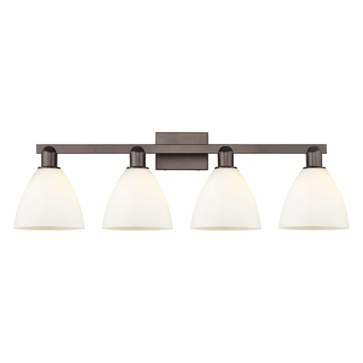 Innovations Bristol 34.5in 4-Light Bath Vanity | Industrial Oil Rubbed Bronze Steel and Matte White Glass | Bathroom Vanity & | Model 716-4W-OB-GBD-751