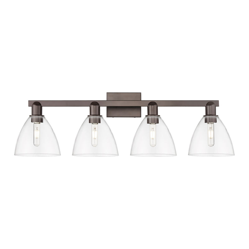 Innovations Bristol 35in 4-Light Bath Vanity | Industrial Oil Rubbed Bronze Steel and Clear Glass | Bathroom Vanity | Model 716-4W-OB-GBD-752
