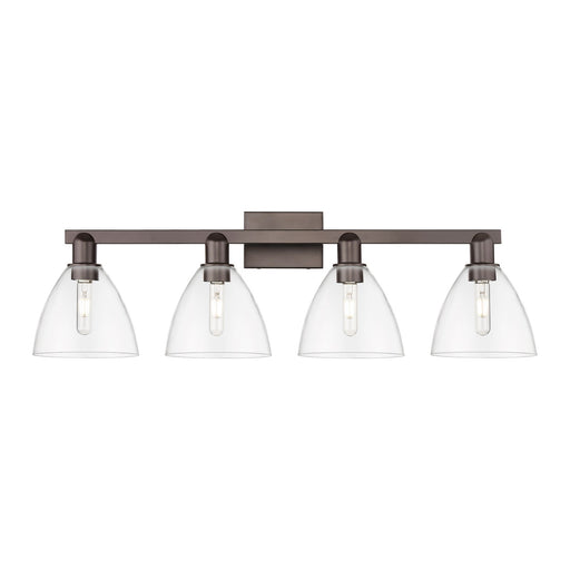 Innovations Bristol 35in 4-Light Bath Vanity | Industrial Oil Rubbed Bronze Steel and Clear Glass | Bathroom Vanity | Model 716-4W-OB-GBD-752