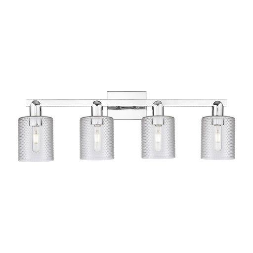 Innovations Cobbleskill 32in 4-Light Bath Vanity Light | Industrial Polished Chrome and Clear Glass | Bathroom Vanity & Powder Room | Model 716-4W-PC-G112