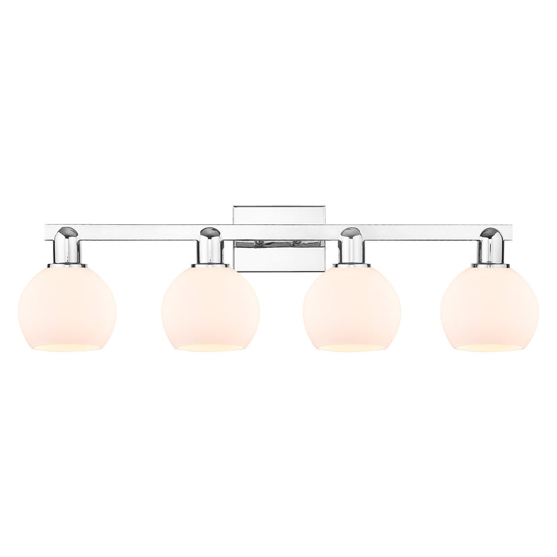 Innovations Athens 33in 4-Light Bath Vanity | Industrial Polished Chrome and Matte White Glass | Bathroom Vanity Light | Model 716-4W-PC-G121-6