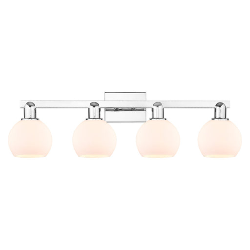 Innovations Athens 33in 4-Light Bath Vanity | Industrial Polished Chrome and Matte White Glass | Bathroom Vanity Light | Model 716-4W-PC-G121-6