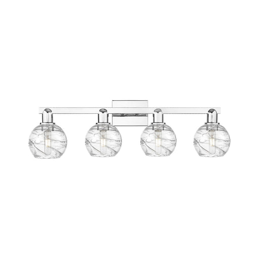 Innovations Athens Deco Swirl 36in 4-Light Bath Vanity Light | Industrial Polished Chrome Steel and Clear Glass | Bathroom | Model 716-4W-PC-G1213-6CL