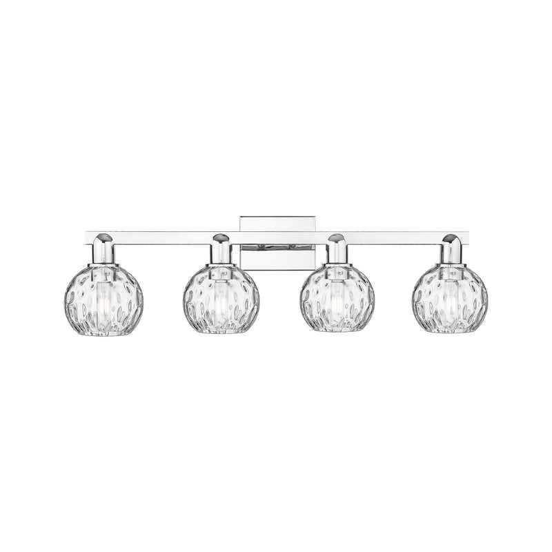 Innovations Athens Water Glass 33in 4-Light Bath Vanity Light | Industrial Polished Chrome and Clear Water Glass | Bathroom | Model 716-4W-PC-G1215-6