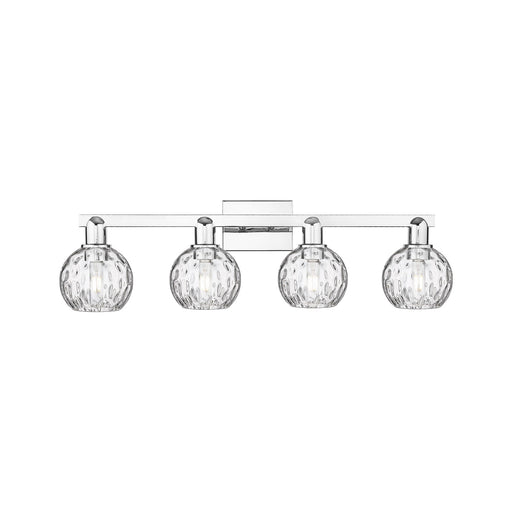 Innovations Athens Water Glass 33in 4-Light Bath Vanity Light | Industrial Polished Chrome and Clear Water Glass | Bathroom | Model 716-4W-PC-G1215-6
