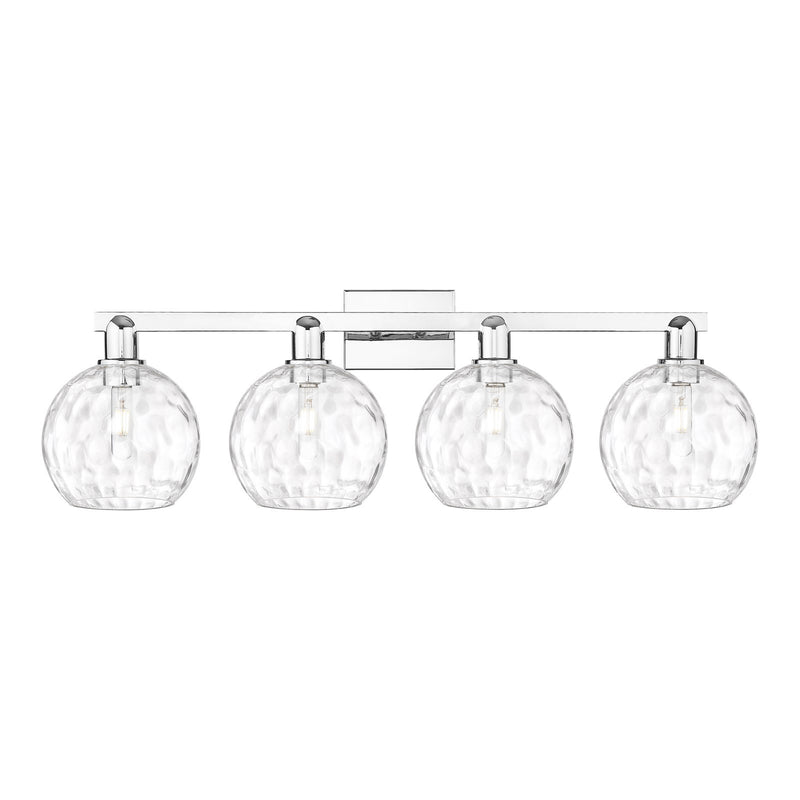 Innovations Athens 35in 4-Light Bath Vanity Light | Industrial Polished Chrome and Clear Water Glass | Bathroom Vanity | Model 716-4W-PC-G1215-8