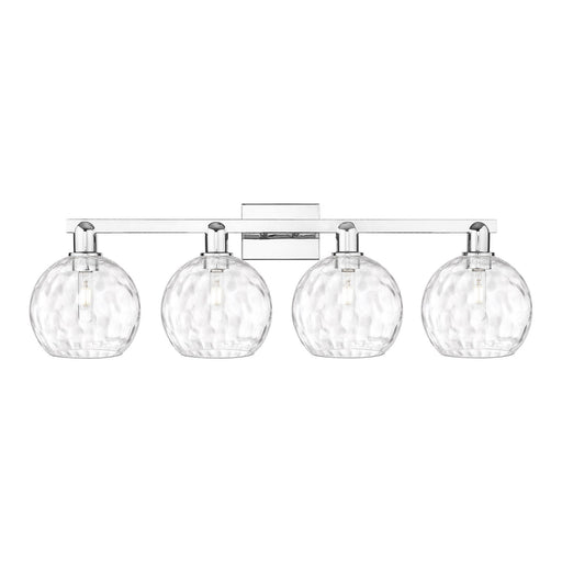 Innovations Athens 35in 4-Light Bath Vanity Light | Industrial Polished Chrome and Clear Water Glass | Bathroom Vanity | Model 716-4W-PC-G1215-8