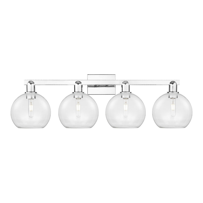 Innovations Athens 35in 4-Light Bath Vanity Light | Industrial Modern Polished Chrome and Clear Glass | Bathroom Vanity | Model 716-4W-PC-G122-8