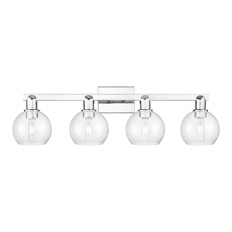 Innovations Athens 33in 4-Light Bath Vanity | Industrial Polished Chrome Steel and Seedy Glass | Bathroom Vanity & Powder Room | Model 716-4W-PC-G124-6