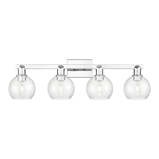 Innovations Athens 33in 4-Light Bath Vanity | Industrial Polished Chrome Steel and Seedy Glass | Bathroom Vanity & Powder Room | Model 716-4W-PC-G124-6