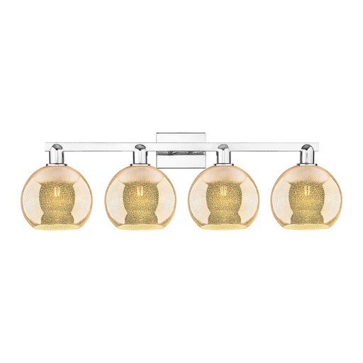 Innovations Athens 35in 4-Light Bath Vanity Light | Industrial Polished Chrome and Mercury Glass | Bathroom Vanity & Powder Room | Model 716-4W-PC-G128-8