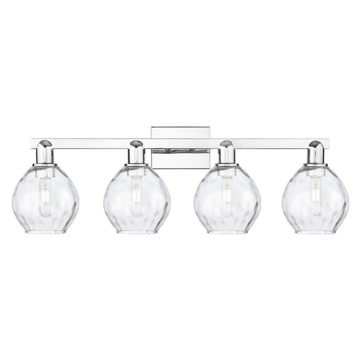 Innovations Waverly 33in 4-Light Bath Vanity Light | Industrial Polished Chrome and Clear Glass | Bathroom & Entryway | Model 716-4W-PC-G362