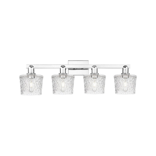 Innovations Niagara 34in 4-Light Bath Vanity Light | Industrial Modern Polished Chrome and Clear Glass | Bathroom Vanity | Model 716-4W-PC-G402