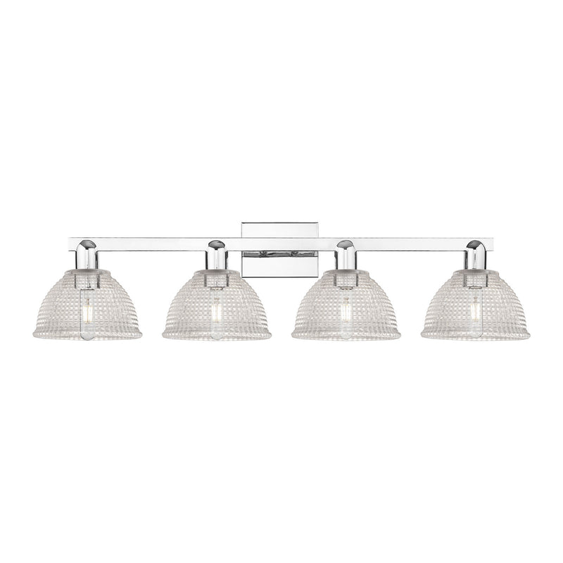 Innovations Arietta 35in 4-Light Bath Vanity Light | Polished Chrome Steel and Cast Brass with Clear Glass Dome Shades | Bathroom | Model 716-4W-PC-G422