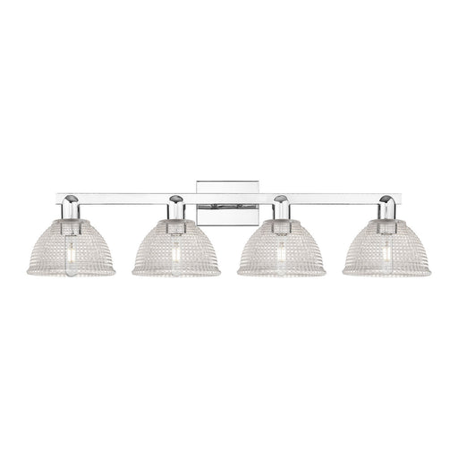Innovations Arietta 35in 4-Light Bath Vanity Light | Polished Chrome Steel and Cast Brass with Clear Glass Dome Shades | Bathroom | Model 716-4W-PC-G422