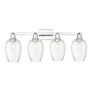 Innovations Preston 4Lt 36" Flute Bath Light, Chrome/Clear - 716-4W-PC-G457-6CL