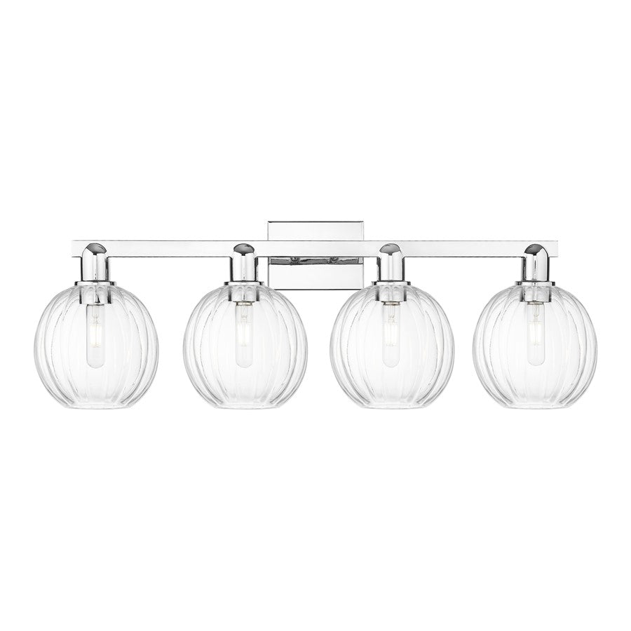 Innovations Preston 4Lt 36" Globe Bath Light, Chrome/Clear - 716-4W-PC-G458-7CL