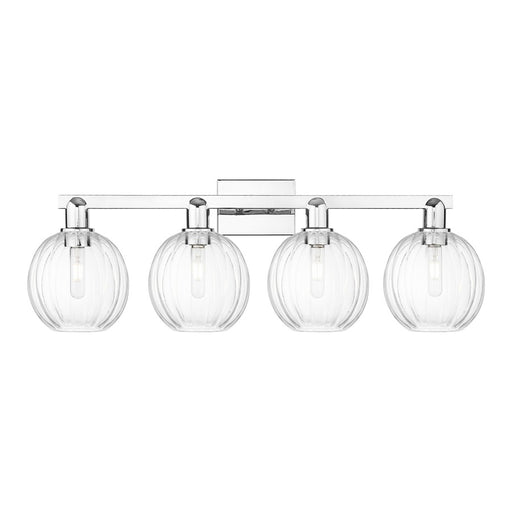 Innovations Preston 4Lt 36" Globe Bath Light, Chrome/Clear