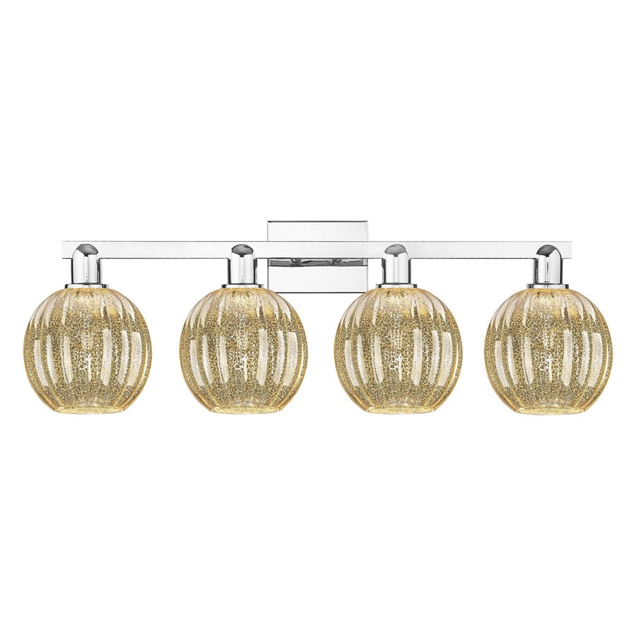 Innovations Preston 4Lt 36" Globe Bath, Chrome/Mercury - 716-4W-PC-G458-7ME