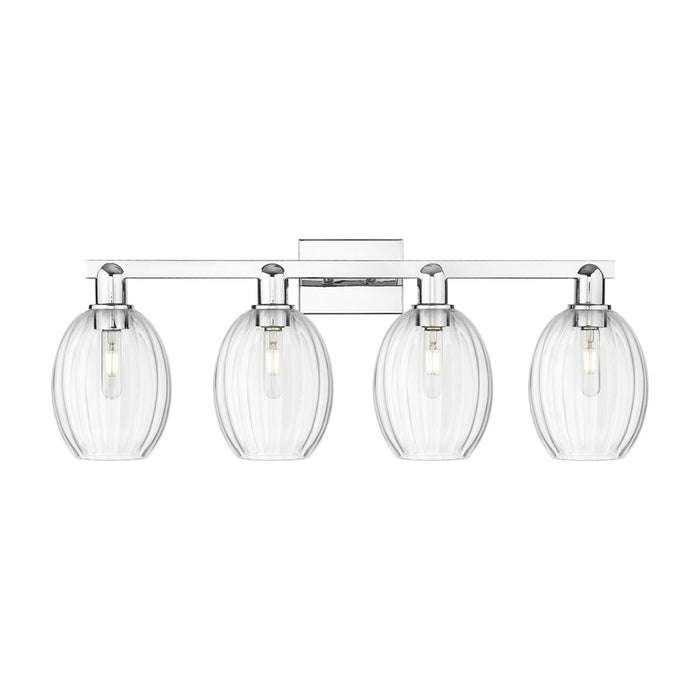 Innovations Preston 4Lt 36" Bell Bath Light, Chrome/Clear - 716-4W-PC-G459-6CL