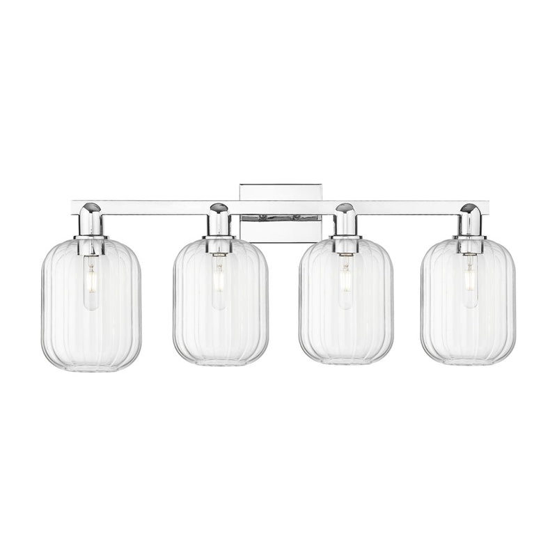 Innovations Preston 4Lt 36" Jar Bath Light, Chrome/Clear