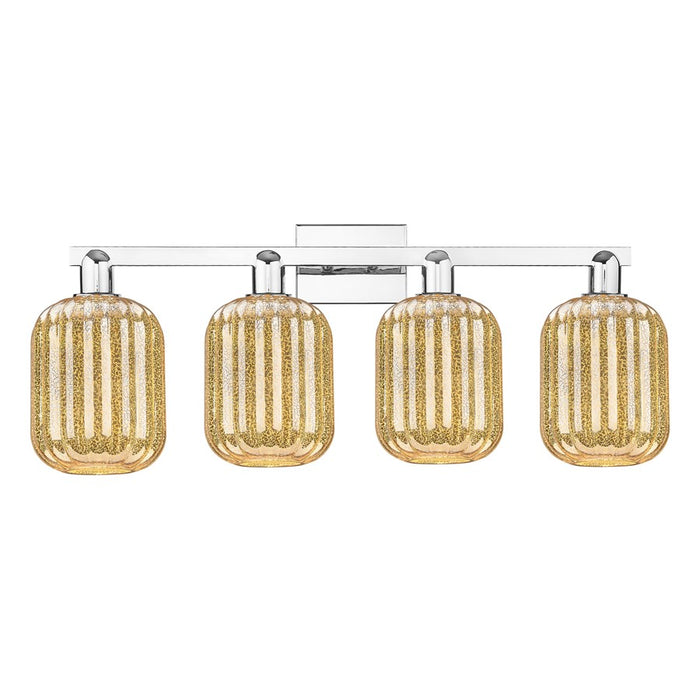 Innovations Preston 4Lt 36" Jar Bath Light, Chrome/Mercury - 716-4W-PC-G460-7ME