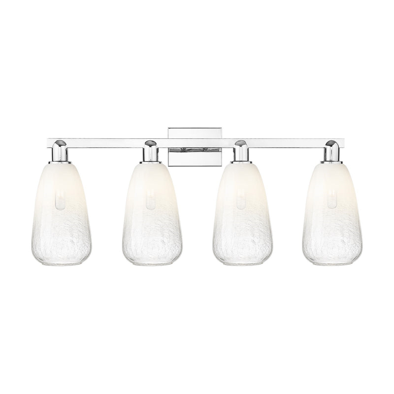 Innovations Brookhaven Almond 33in 4-Light Bath Vanity Light | Industrial Polished Chrome and Opal Glass | Bathroom Vanity | Model 716-4W-PC-G480-6OP