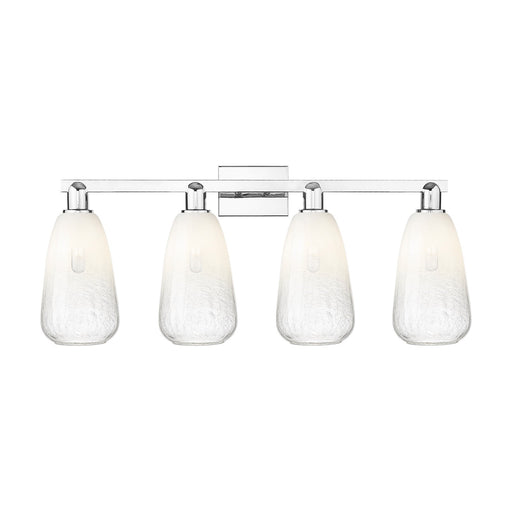 Innovations Brookhaven Almond 33in 4-Light Bath Vanity Light | Industrial Polished Chrome and Opal Glass | Bathroom Vanity | Model 716-4W-PC-G480-6OP