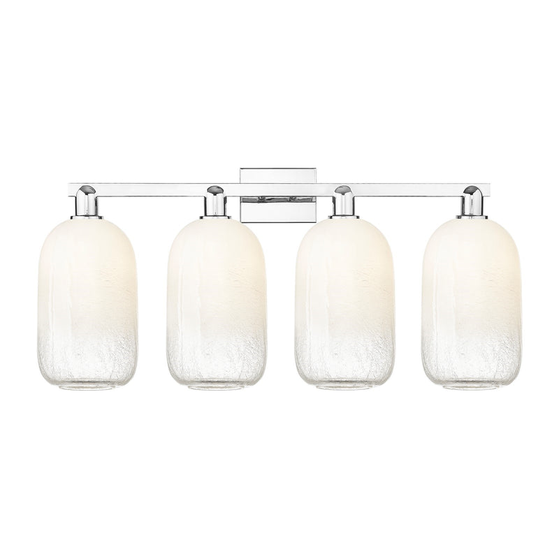 Innovations Brookhaven Cloche 34in 4-Light Bath Vanity Light | Industrial Polished Chrome and Opal Glass | Bathroom Vanity | Model 716-4W-PC-G482-7OP