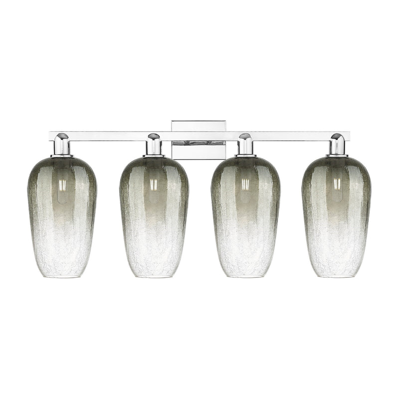 Innovations Brookhaven Flute 34in 4-Light Bath Vanity | Industrial Modern Polished Chrome and Slate Glass | Bathroom Vanity | Model 716-4W-PC-G484-7SL