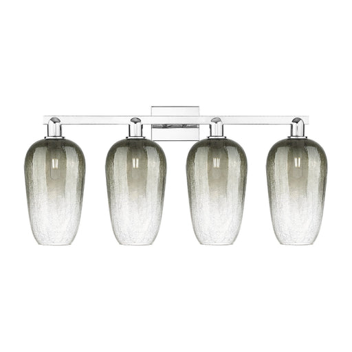 Innovations Brookhaven Flute 34in 4-Light Bath Vanity | Industrial Modern Polished Chrome and Slate Glass | Bathroom Vanity | Model 716-4W-PC-G484-7SL