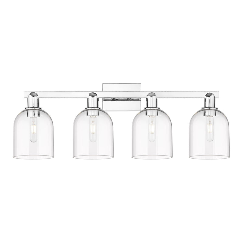 Innovations Bella 33in 4-Light Bath Vanity | Industrial Polished Chrome and Clear Glass | Bathroom Vanity Light | Model 716-4W-PC-G558-6CL