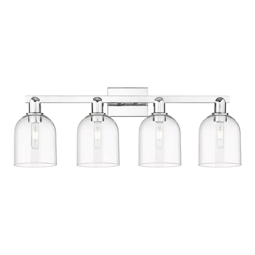 Innovations Bella 33in 4-Light Bath Vanity | Industrial Polished Chrome and Clear Glass | Bathroom Vanity Light | Model 716-4W-PC-G558-6CL
