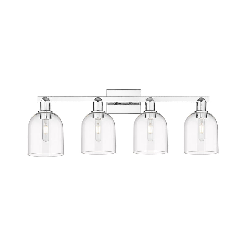 Innovations Bella 33in 4-Light Bath Vanity Light | Industrial Polished Chrome Steel and Seedy Glass | Bathroom Vanity | Model 716-4W-PC-G558-6SDY