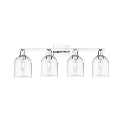 Innovations Bella 33in 4-Light Bath Vanity Light | Industrial Polished Chrome Steel and Seedy Glass | Bathroom Vanity | Model 716-4W-PC-G558-6SDY