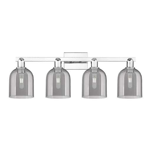 Innovations Bella 33in 4-Light Bath Vanity | Industrial Polished Chrome and Light Smoke Glass | Bathroom Vanity Light | Model 716-4W-PC-G558-6SM