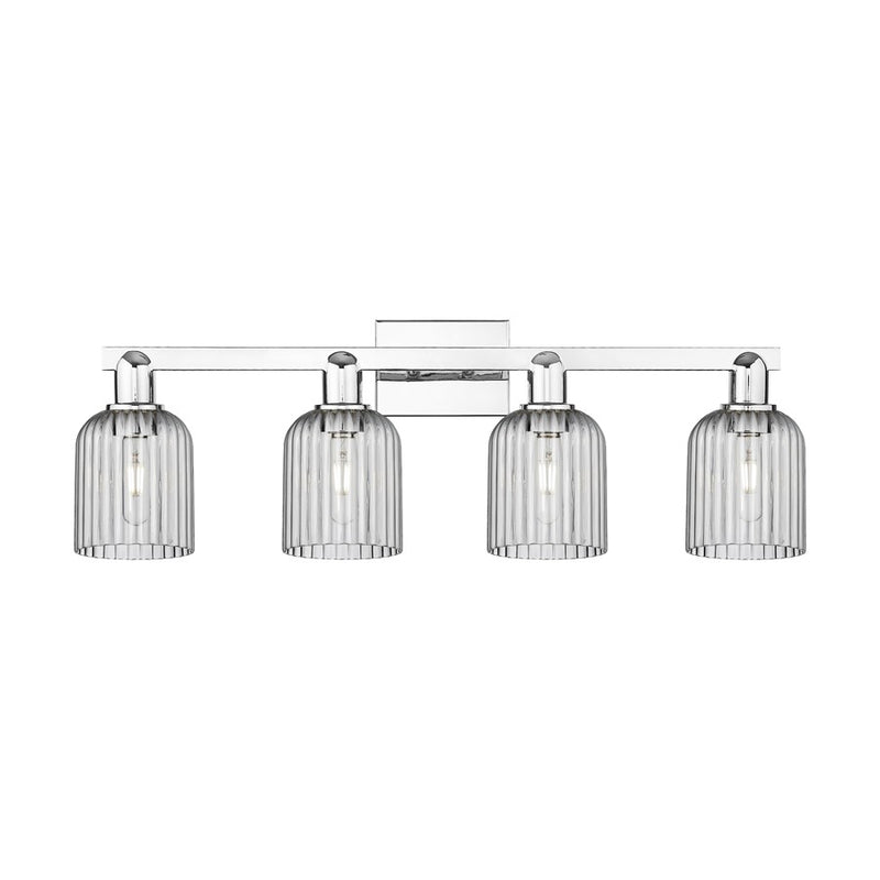 Innovations Bridal Veil 4Lt 32" Bath Light, Chrome/Smoke