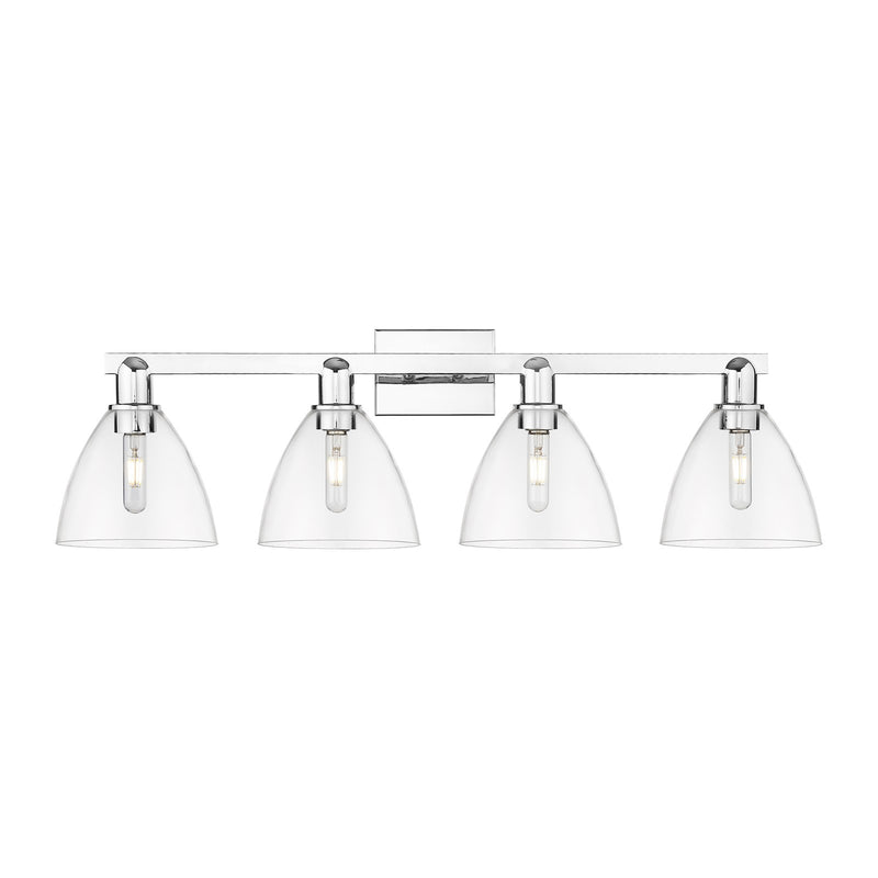 Innovations Bristol 34.5in 4-Light Bath Vanity | Industrial Polished Chrome and Clear Glass | Bathroom Vanity Light | Model 716-4W-PC-GBD-752