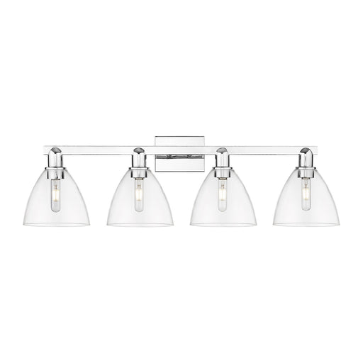 Innovations Bristol 34.5in 4-Light Bath Vanity | Industrial Polished Chrome and Clear Glass | Bathroom Vanity Light | Model 716-4W-PC-GBD-752