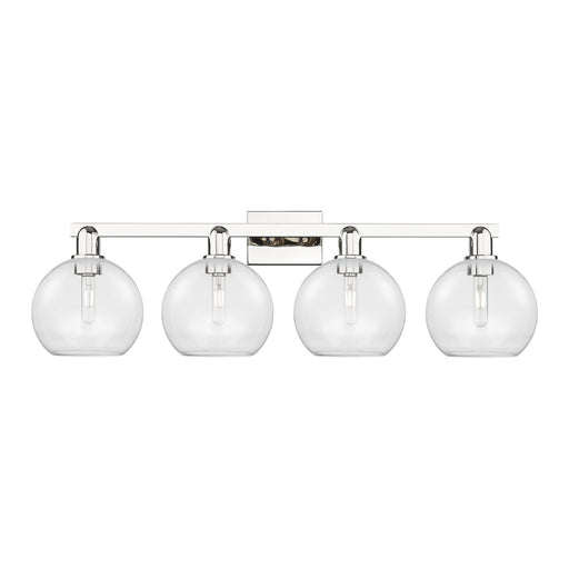 Innovations Athens 35in 4-Light Bath Vanity Light | Industrial Polished Nickel Steel and Clear Glass | Bathroom Vanity | Model 716-4W-PN-G122-8
