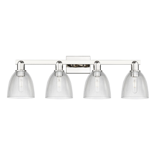 Innovations Castile 33in 4-Light Bath Vanity Light | Industrial Polished Nickel and Clear Glass | Bathroom Vanity | Model 716-4W-PN-G382