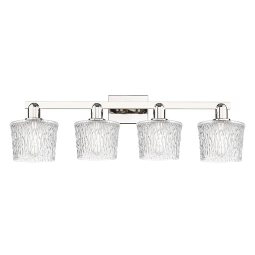 Innovations Niagara 34in 4-Light Bath Vanity Light | Industrial Polished Nickel Steel and Clear Glass | Bathroom Vanity | Model 716-4W-PN-G402