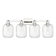 Innovations Preston 4Lt 36" Jar Bath, Polished Nickel/Clear - 716-4W-PN-G460-7CL