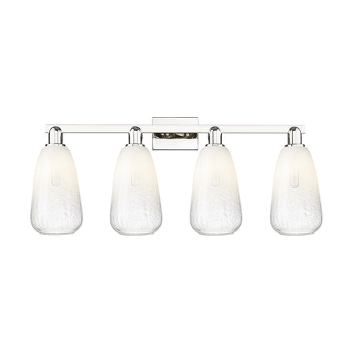 Innovations Brookhaven Almond 33in 4-Light Bath Vanity Light | Industrial Polished Nickel and Opal Glass | Bathroom Vanity | Model 716-4W-PN-G480-6OP