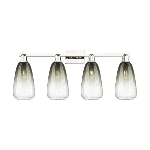 Innovations Brookhaven Almond 33in 4-Light Bath Vanity Light | Industrial Polished Nickel and Slate Glass | Bathroom Vanity | Model 716-4W-PN-G480-6SL