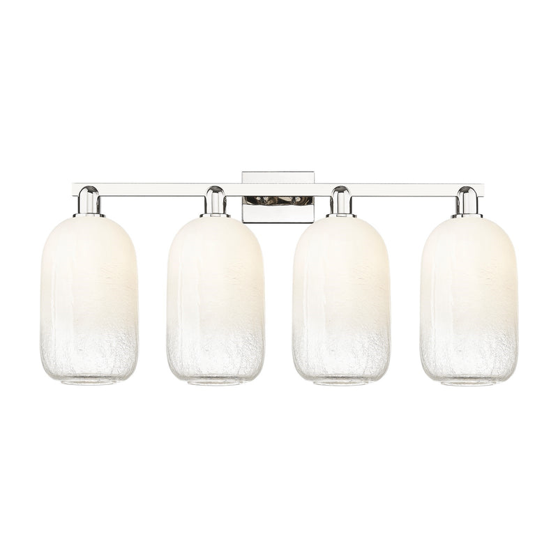 Innovations Brookhaven Cloche 34in 4-Light Bath Vanity Light | Industrial Polished Nickel and Opal Glass | Bathroom Vanity | Model 716-4W-PN-G482-7OP