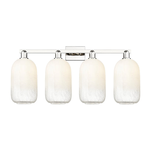 Innovations Brookhaven Cloche 34in 4-Light Bath Vanity Light | Industrial Polished Nickel and Opal Glass | Bathroom Vanity | Model 716-4W-PN-G482-7OP